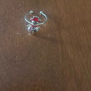 Charming Snowman Ring in Red and Silver